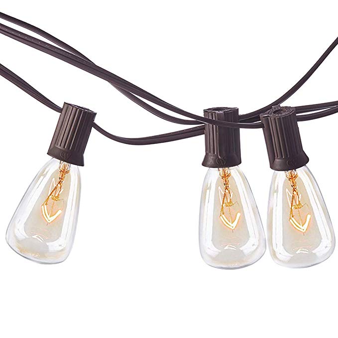 MYHH-LITES 20ft Outdoor Patio String lights with 21 ST35 Edison Bulbs(1 Extra), UL Listed for Indoor/Outdoor Decor, Perfect for Garden, Backyard, Pergola, Patio, Party, Cafe, Bistro, Wedding