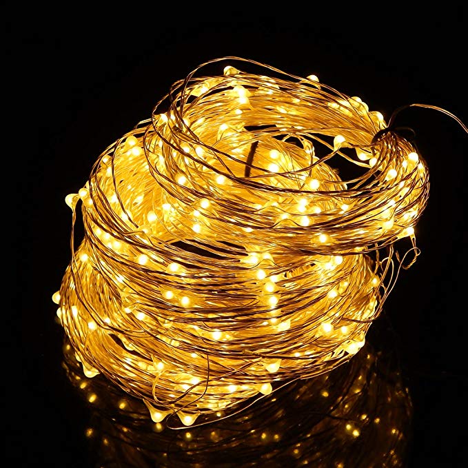 ER CHEN Led String Lights 500 Leds Warm White Color on Silver wire 165ft LED Starry Light with 12V Power Adapter For Christmas Wedding and Party